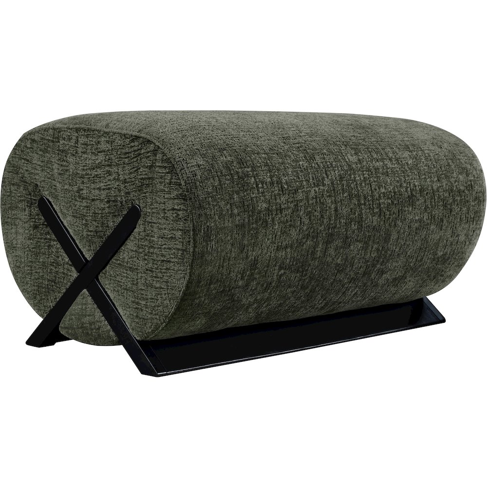 Akira Green Fabric Upholstered Ottoman. Picture 8