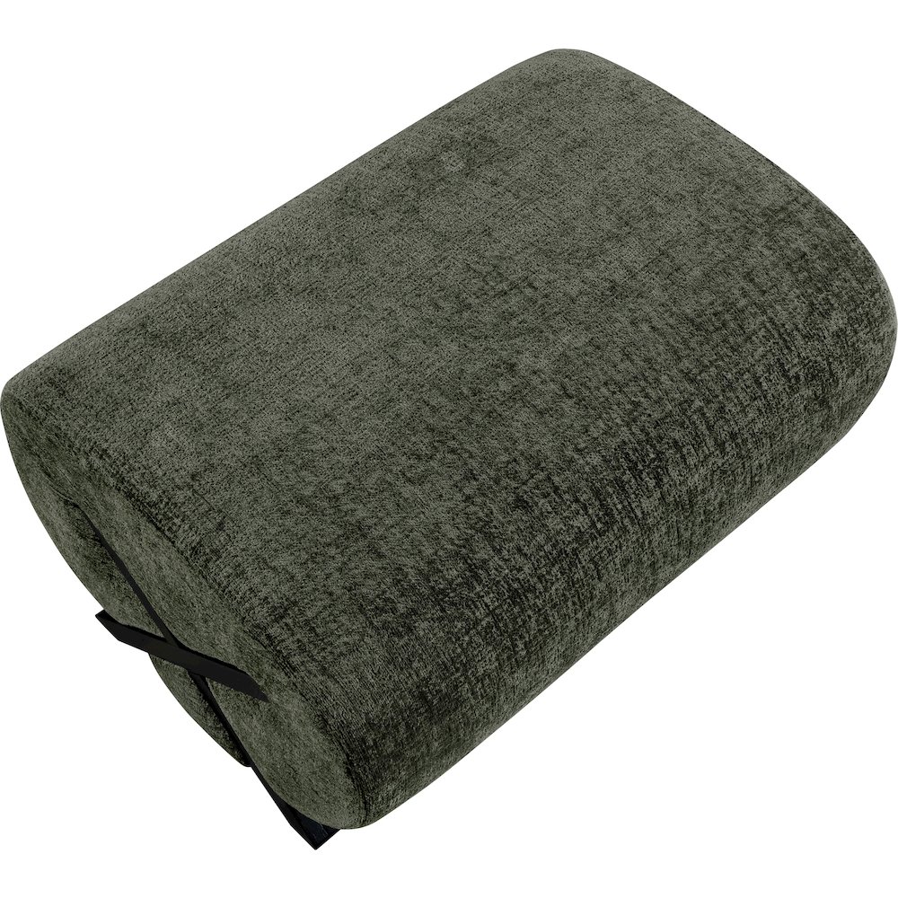 Akira Green Fabric Upholstered Ottoman. Picture 3