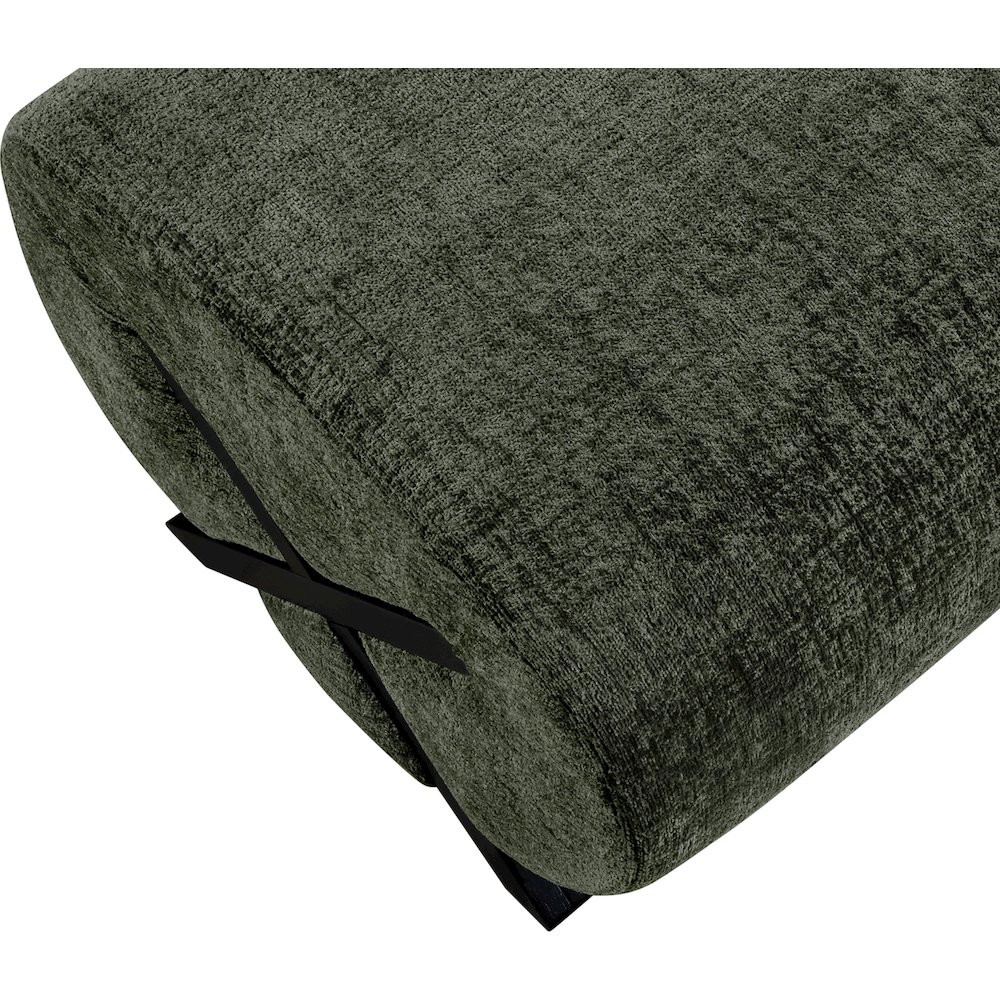 Akira Green Fabric Upholstered Ottoman. Picture 4