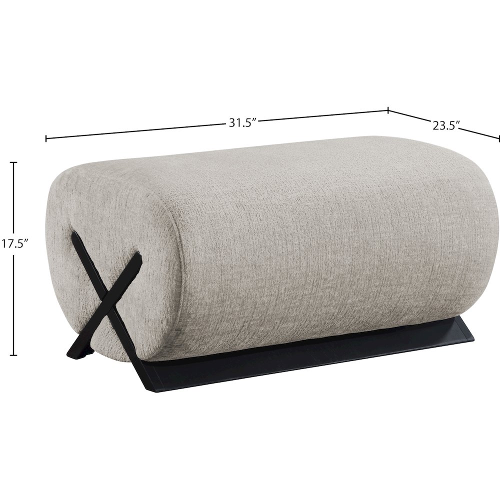 Akira Grey Fabric Upholstered Ottoman. Picture 5