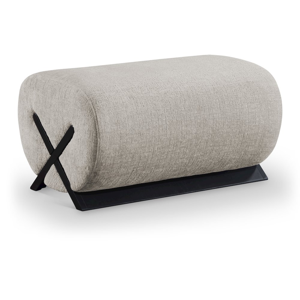 Akira Grey Fabric Upholstered Ottoman. Picture 1
