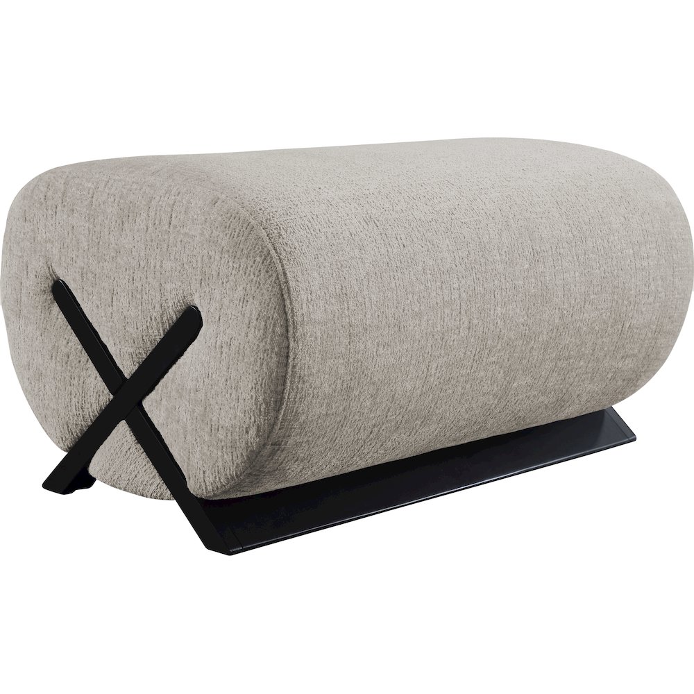 Akira Grey Fabric Upholstered Ottoman. Picture 8