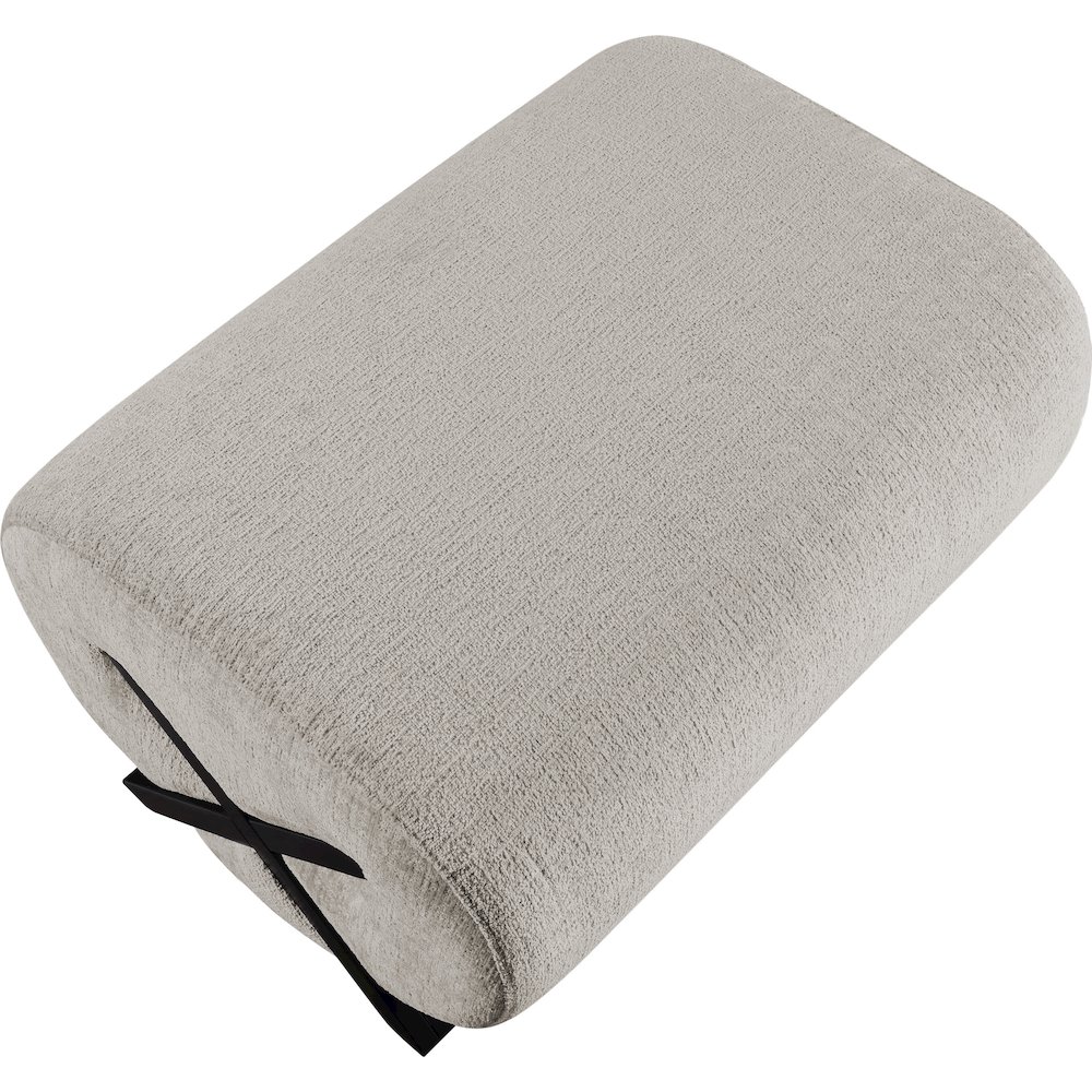 Akira Grey Fabric Upholstered Ottoman. Picture 3