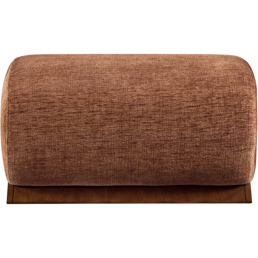 Akira Cognac Fabric Upholstered Ottoman. Picture 2