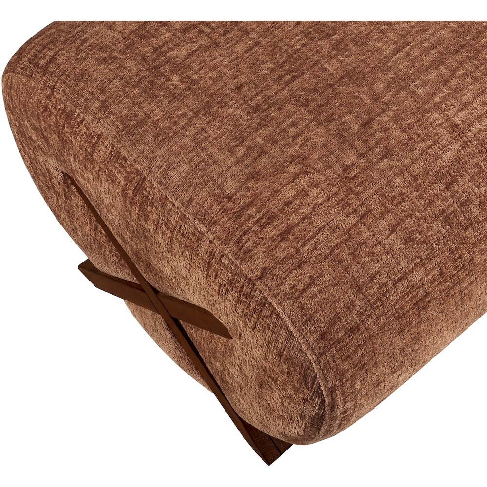 Akira Cognac Fabric Upholstered Ottoman. Picture 4