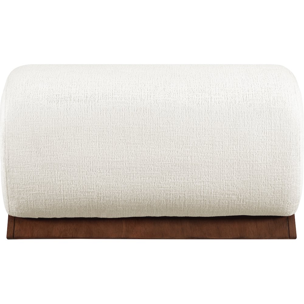 Akira Cream Fabric Upholstered Ottoman. Picture 2