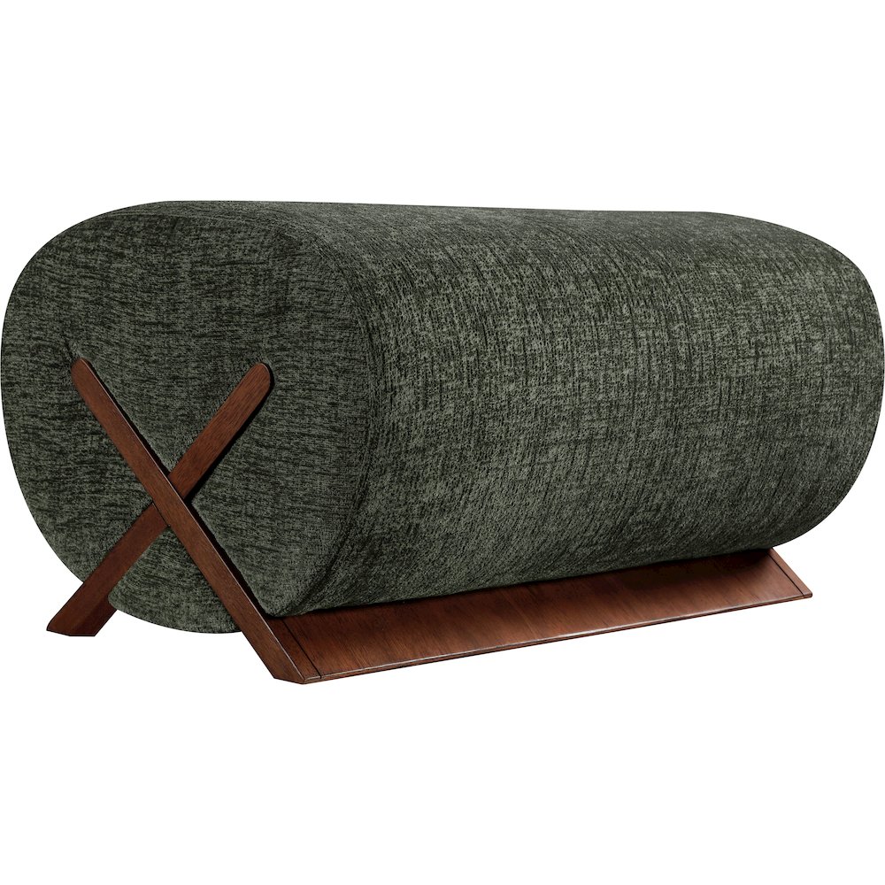 Akira Green Fabric Upholstered Ottoman. Picture 8