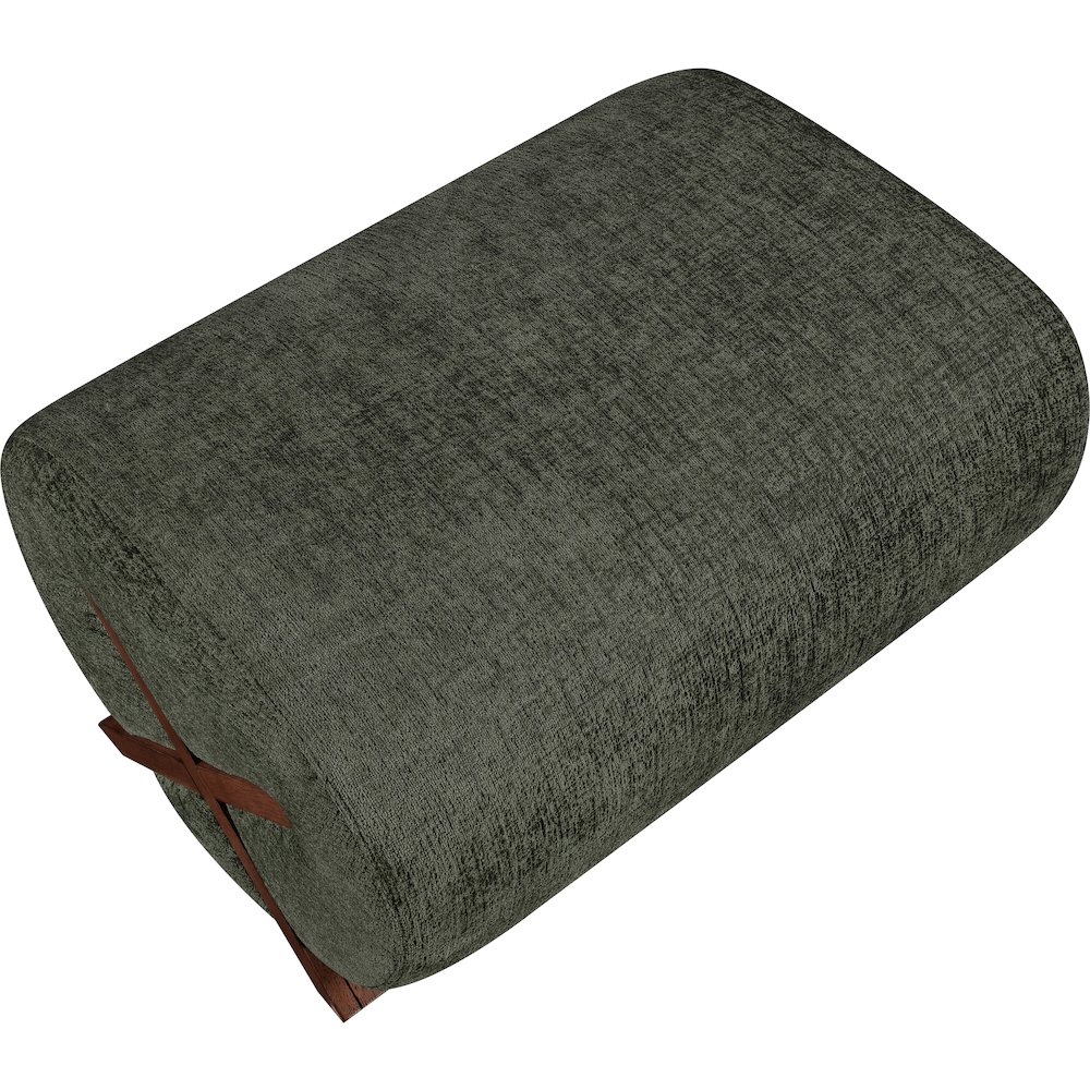 Akira Green Fabric Upholstered Ottoman. Picture 3