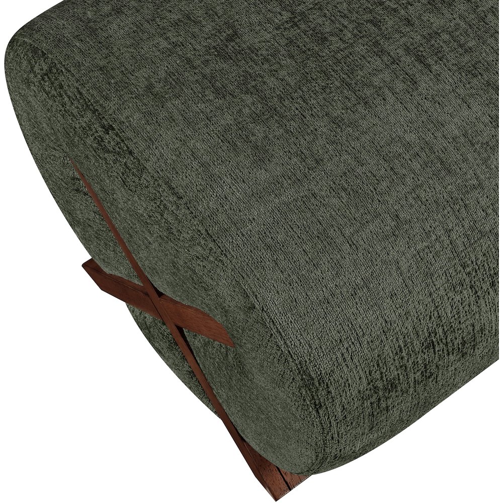 Akira Green Fabric Upholstered Ottoman. Picture 4