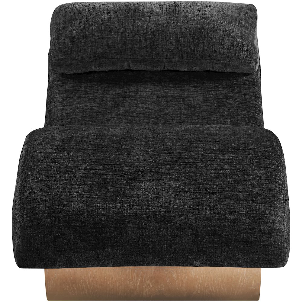 Marcella Black Fabric Upholstered Chaise Lounge. Picture 2