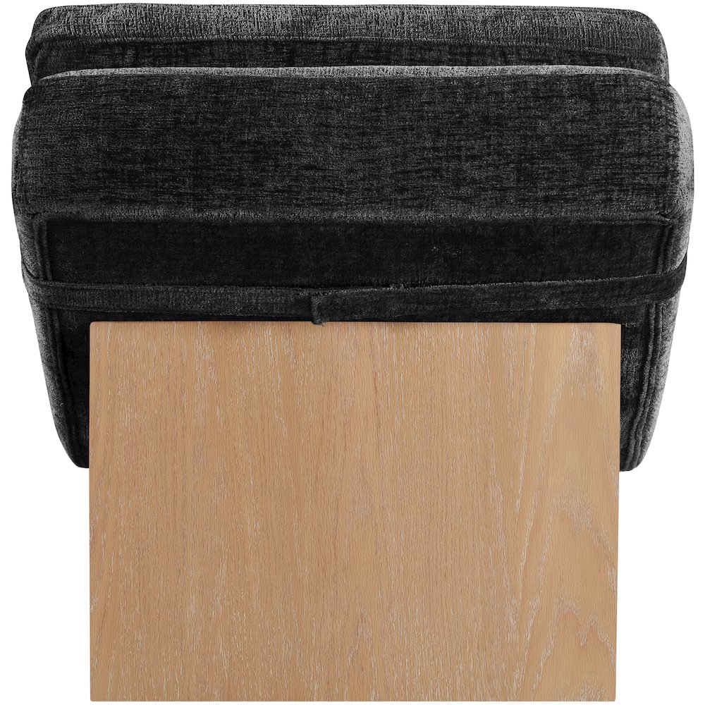 Marcella Black Fabric Upholstered Chaise Lounge. Picture 3
