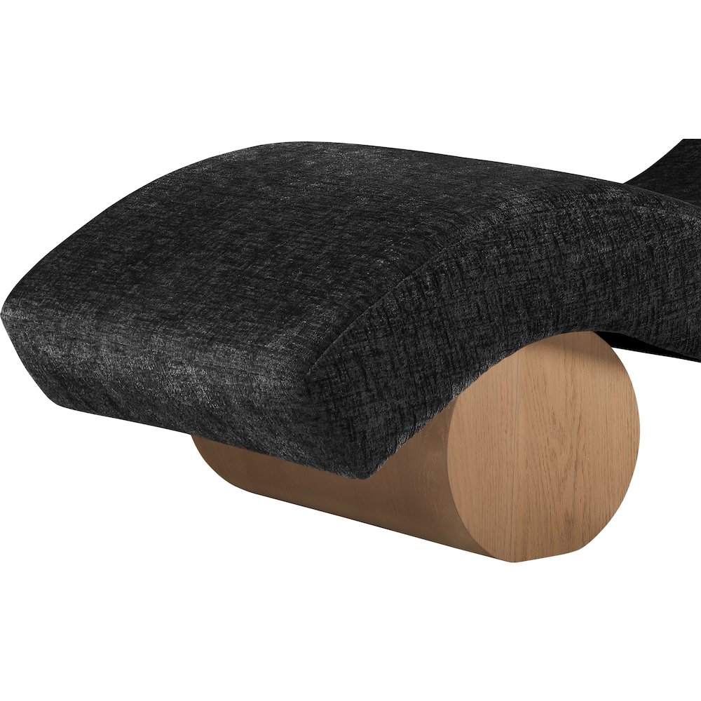 Marcella Black Fabric Upholstered Chaise Lounge. Picture 5