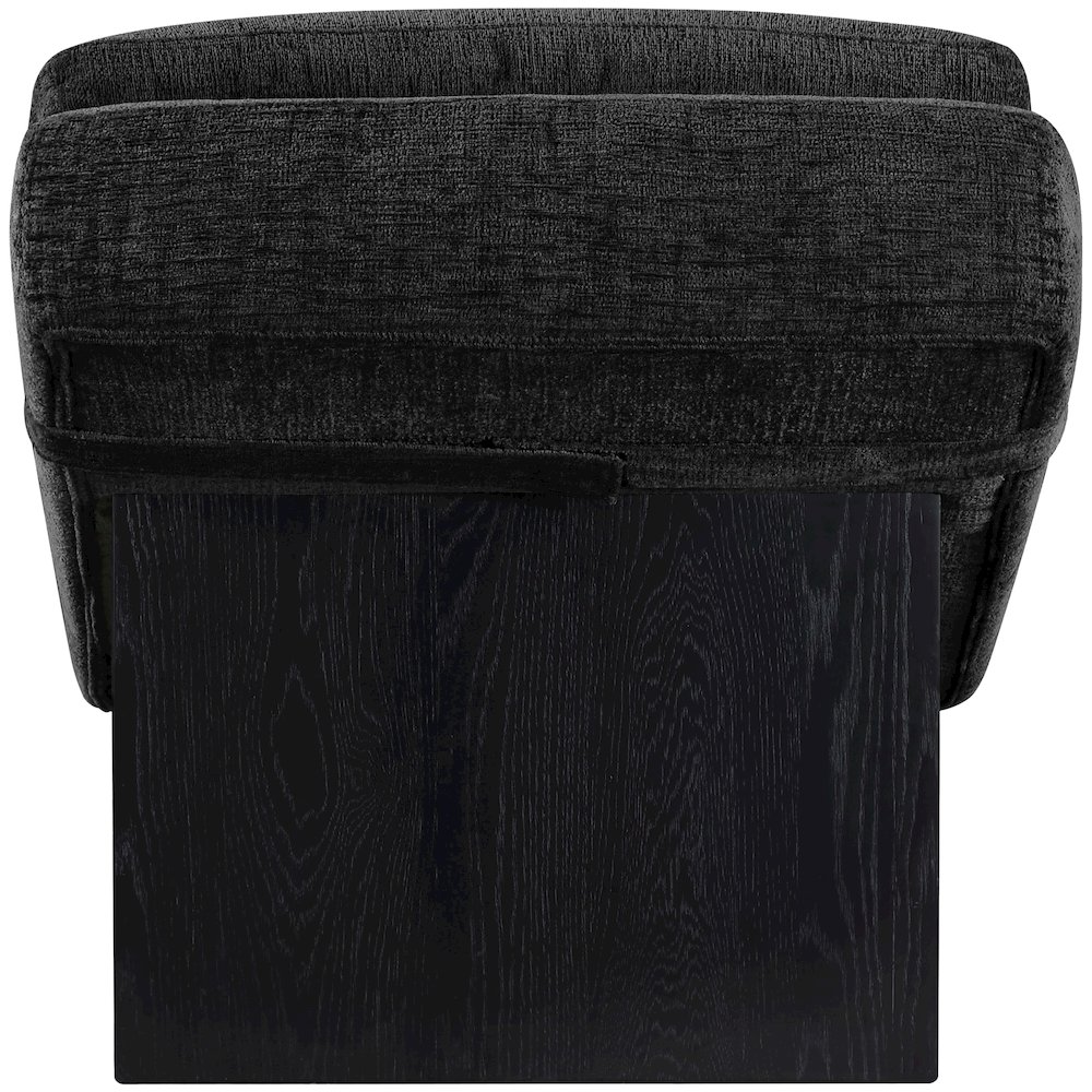 Marcella Black Fabric Upholstered Chaise Lounge. Picture 3