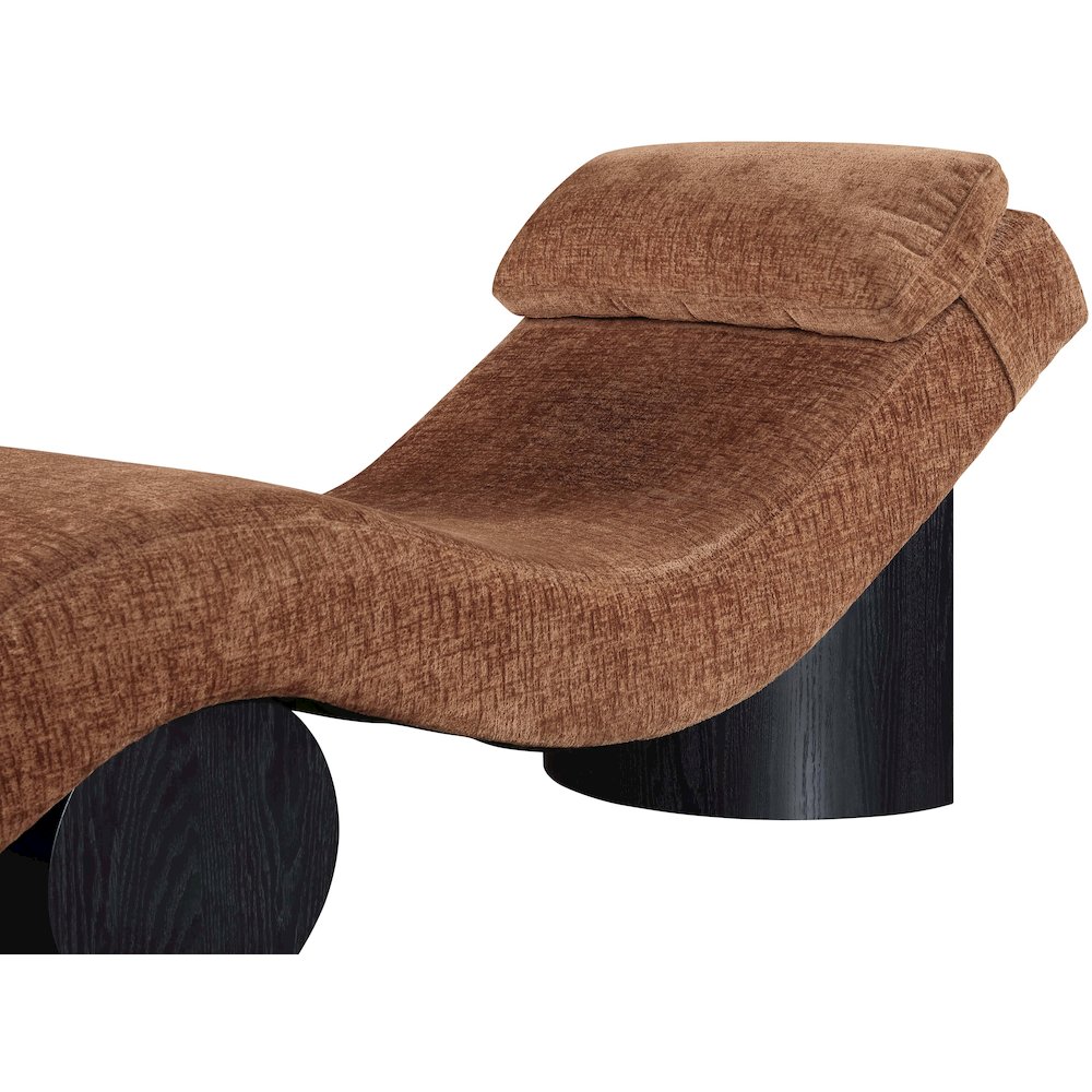 Marcella Cognac Fabric Upholstered Chaise Lounge. Picture 5