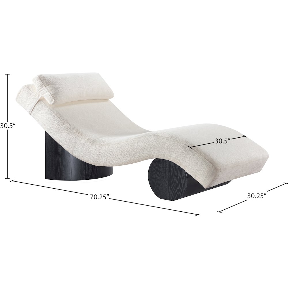 Marcella Cream Fabric Upholstered Chaise Lounge. Picture 9