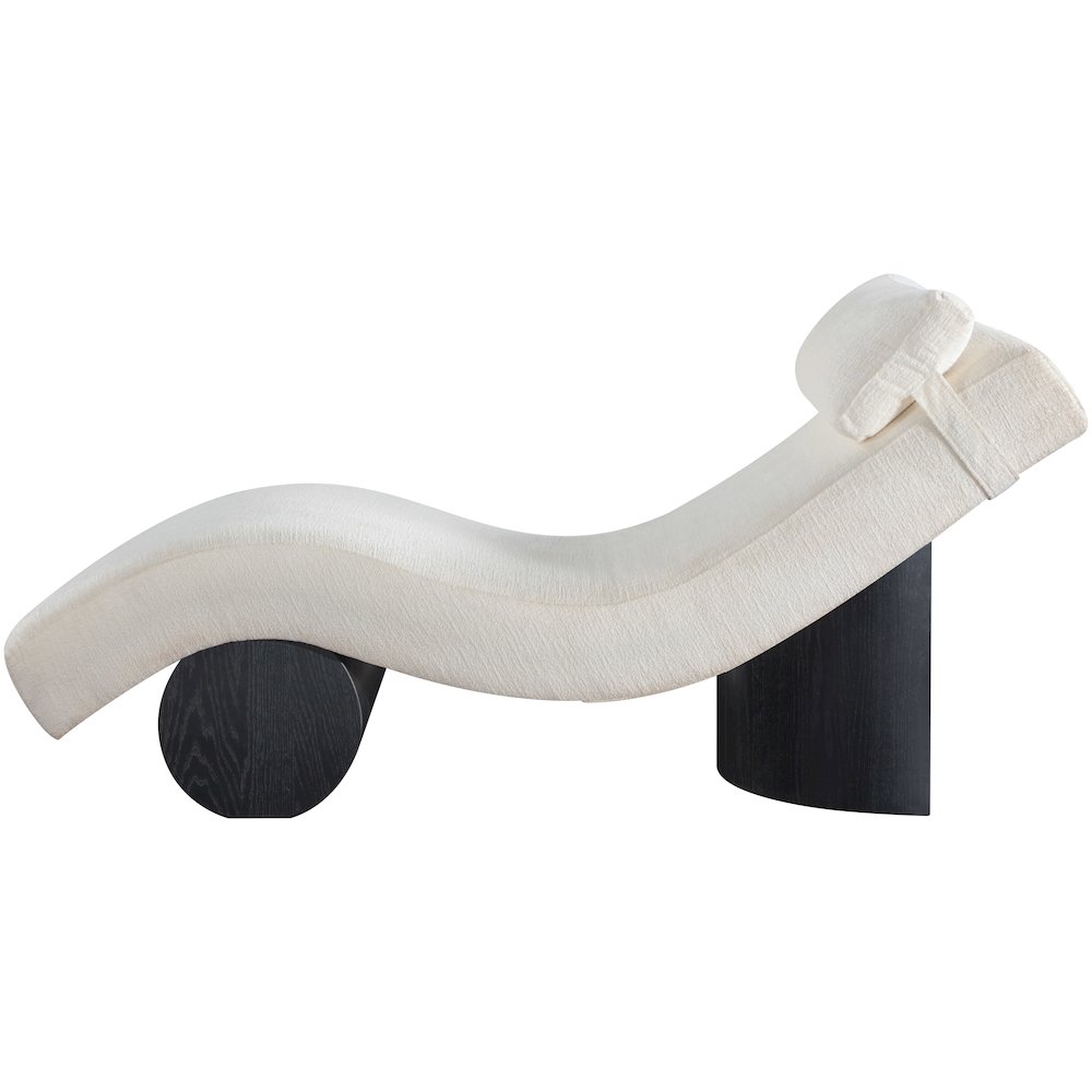 Marcella Cream Fabric Upholstered Chaise Lounge. Picture 8