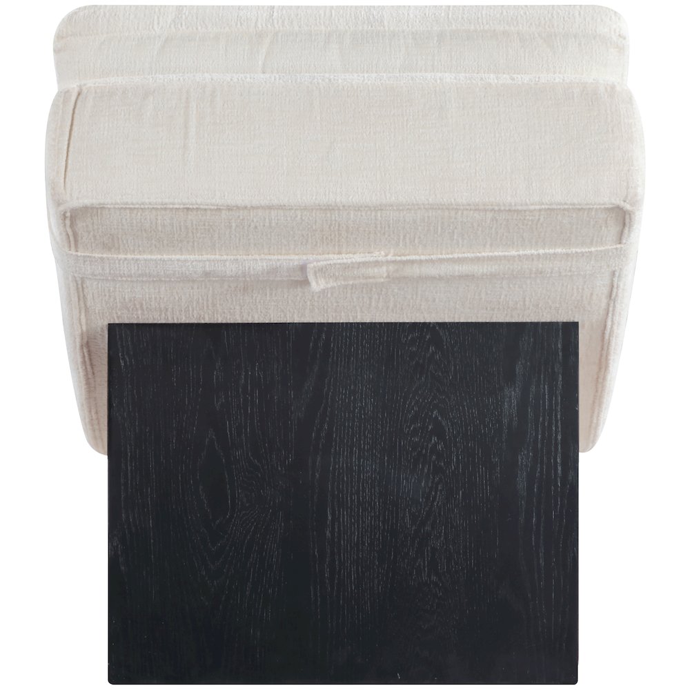 Marcella Cream Fabric Upholstered Chaise Lounge. Picture 3