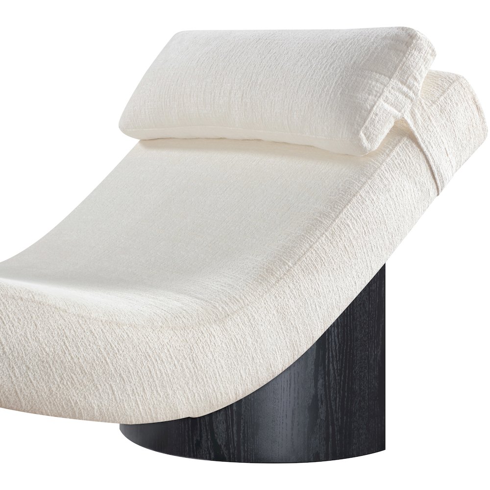 Marcella Cream Fabric Upholstered Chaise Lounge. Picture 4