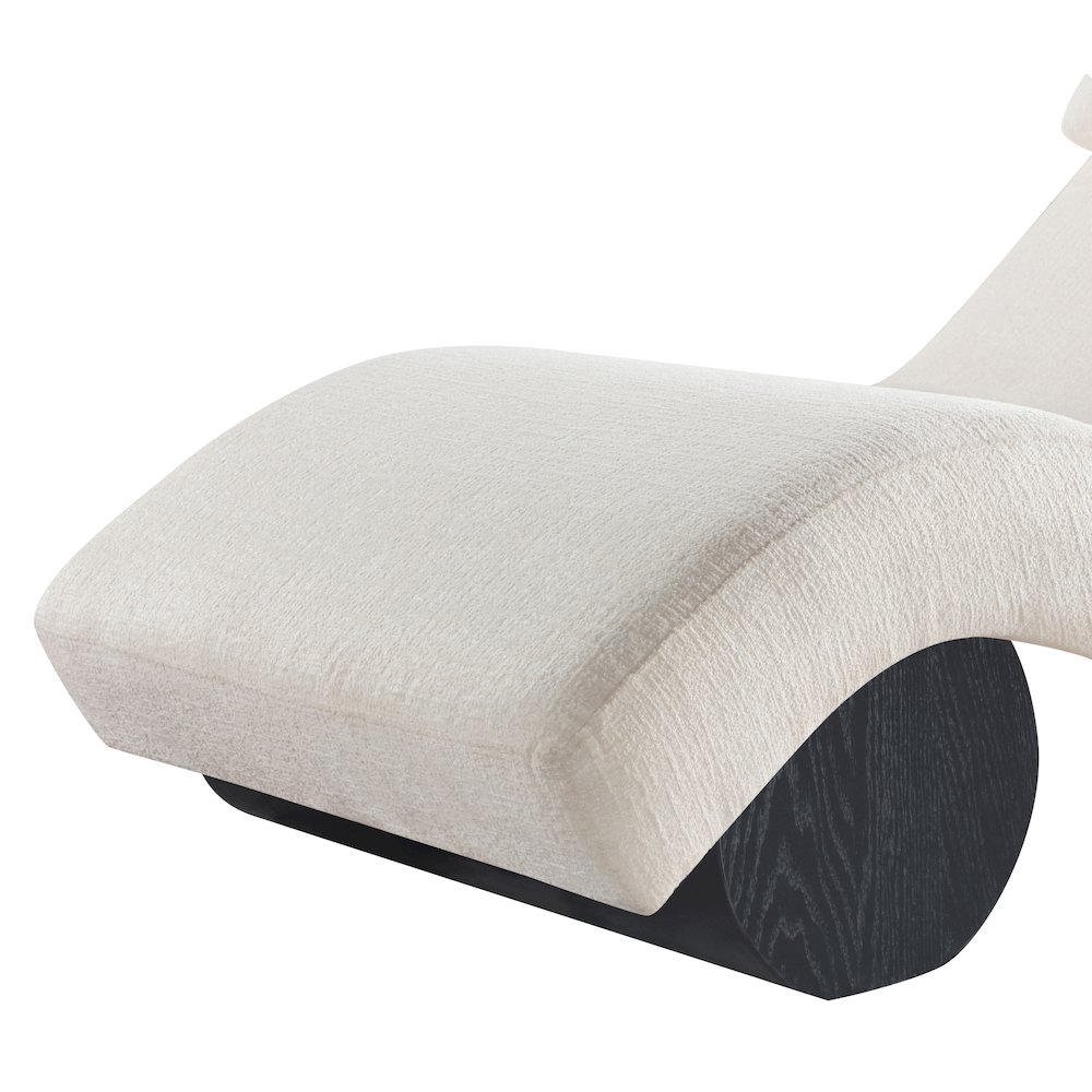 Marcella Cream Fabric Upholstered Chaise Lounge. Picture 5