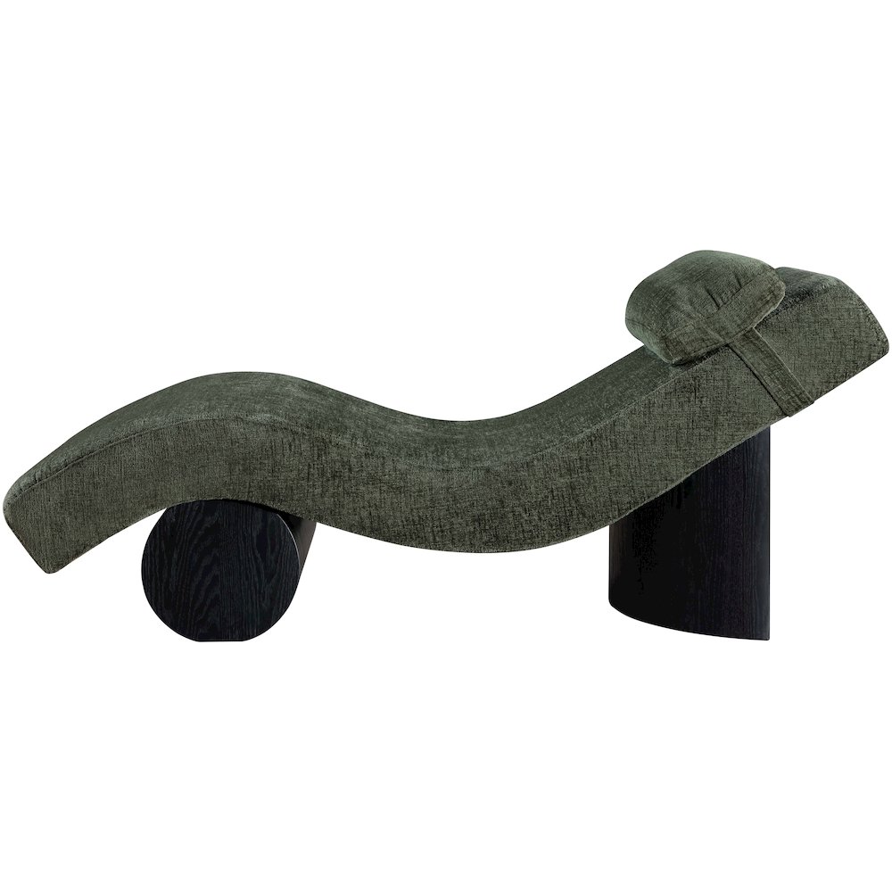 Marcella Green Fabric Upholstered Chaise Lounge. Picture 8