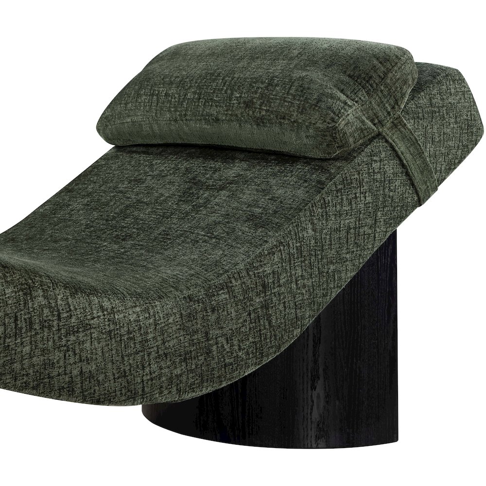 Marcella Green Fabric Upholstered Chaise Lounge. Picture 4
