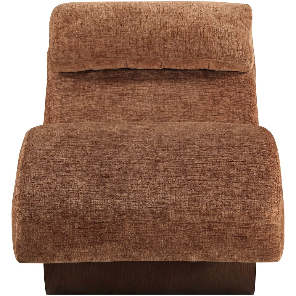 Marcella Cognac Fabric Upholstered Chaise Lounge. Picture 2