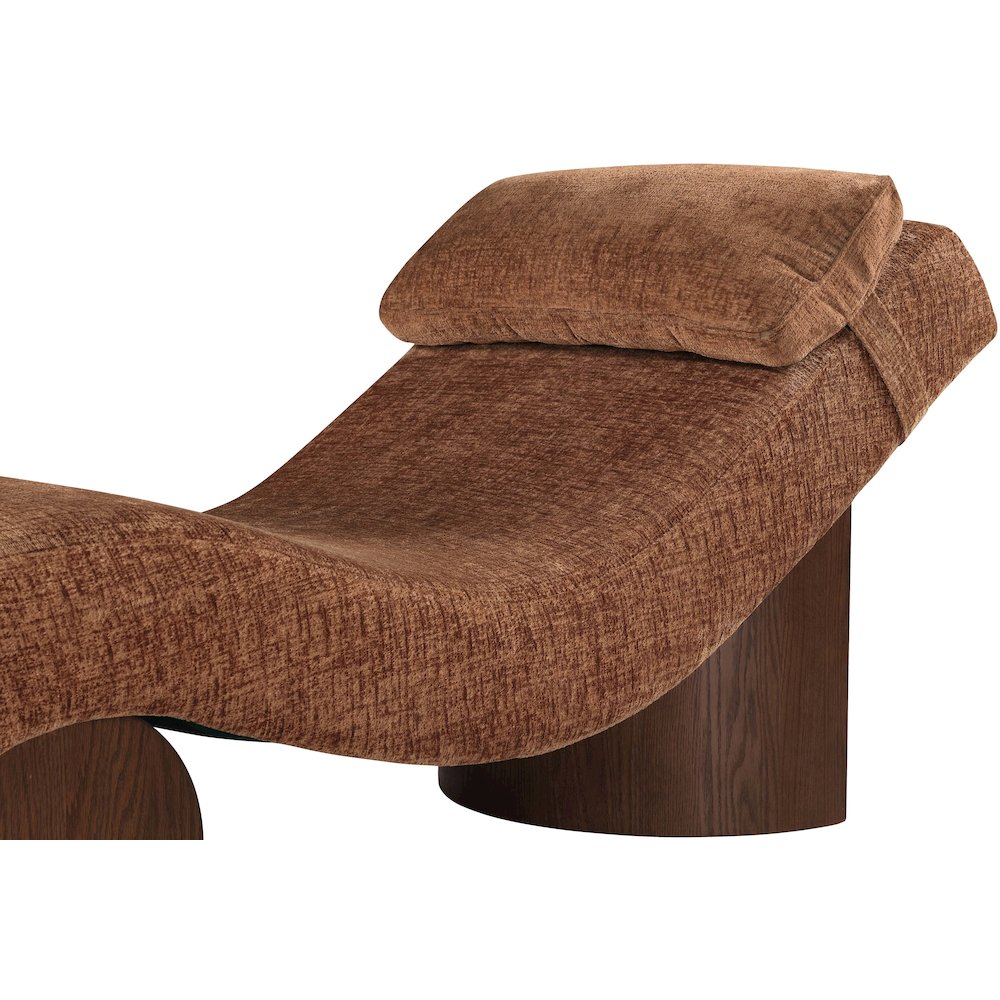Marcella Cognac Fabric Upholstered Chaise Lounge. Picture 4