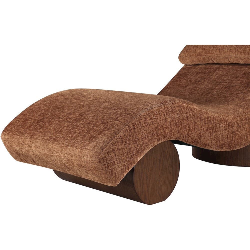 Marcella Cognac Fabric Upholstered Chaise Lounge. Picture 5
