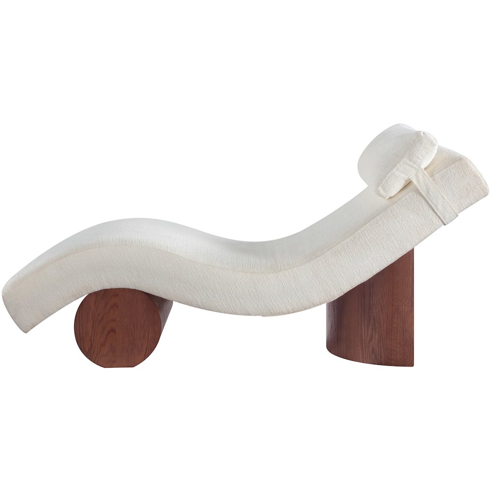 Marcella Cream Fabric Upholstered Chaise Lounge. Picture 8