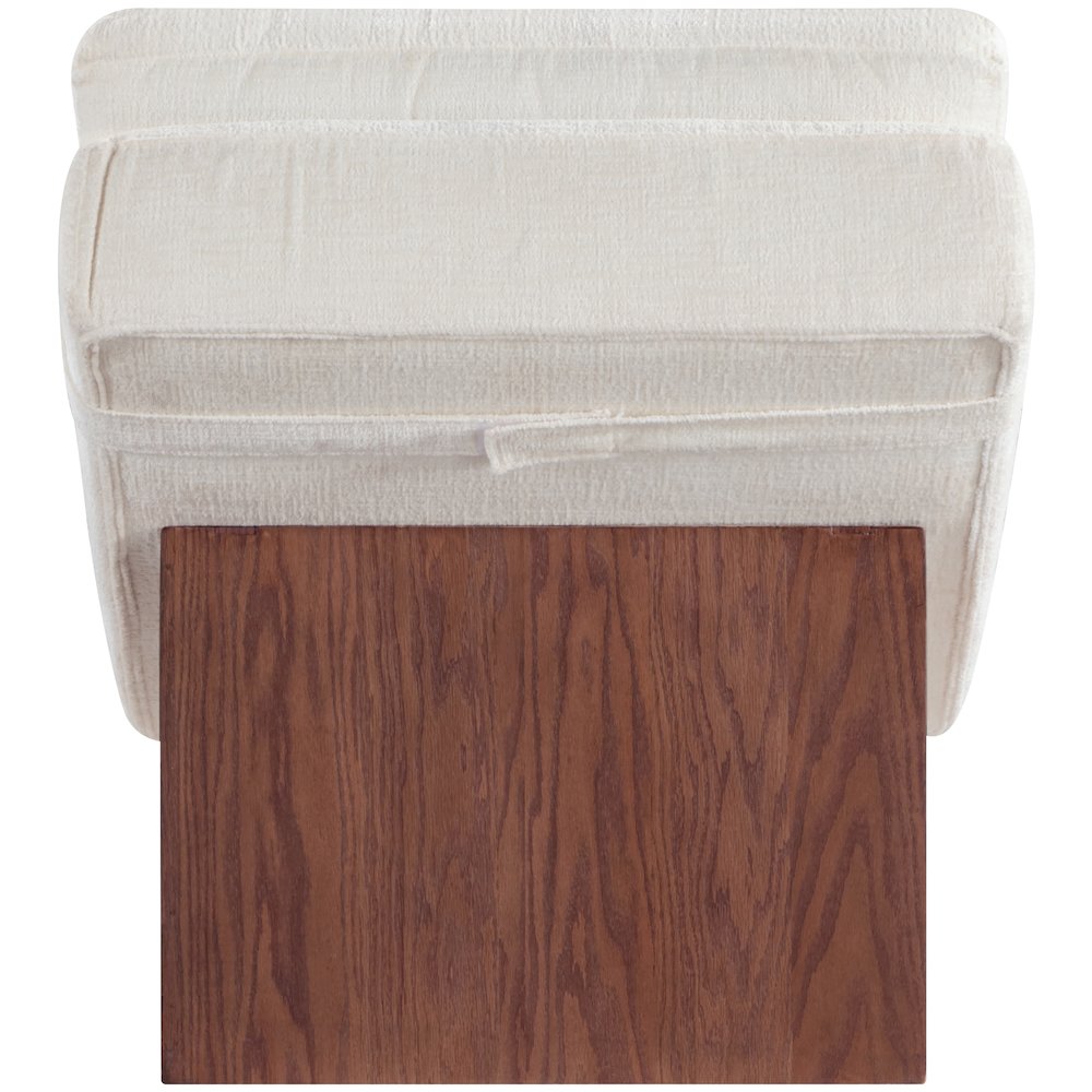 Marcella Cream Fabric Upholstered Chaise Lounge. Picture 3