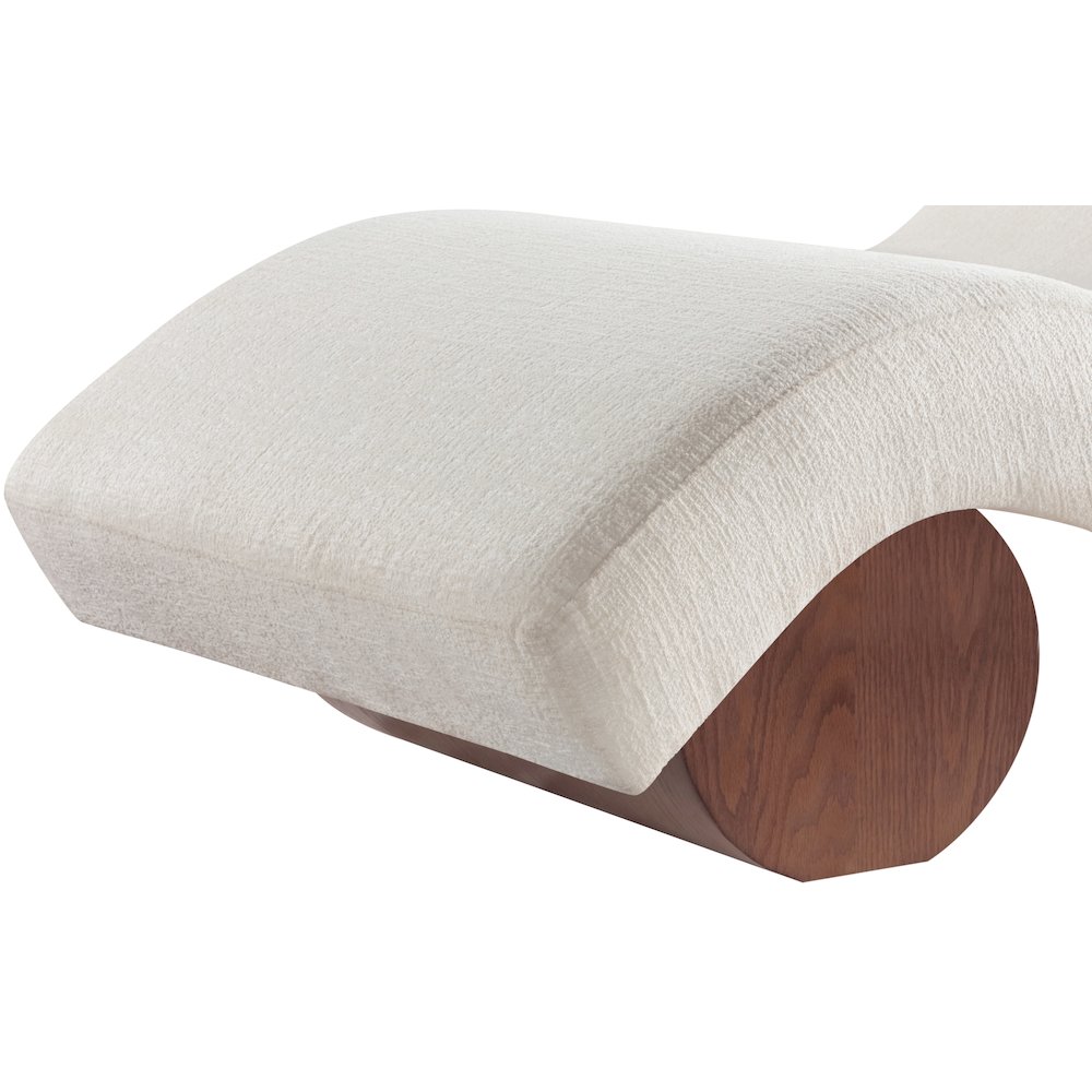 Marcella Cream Fabric Upholstered Chaise Lounge. Picture 5