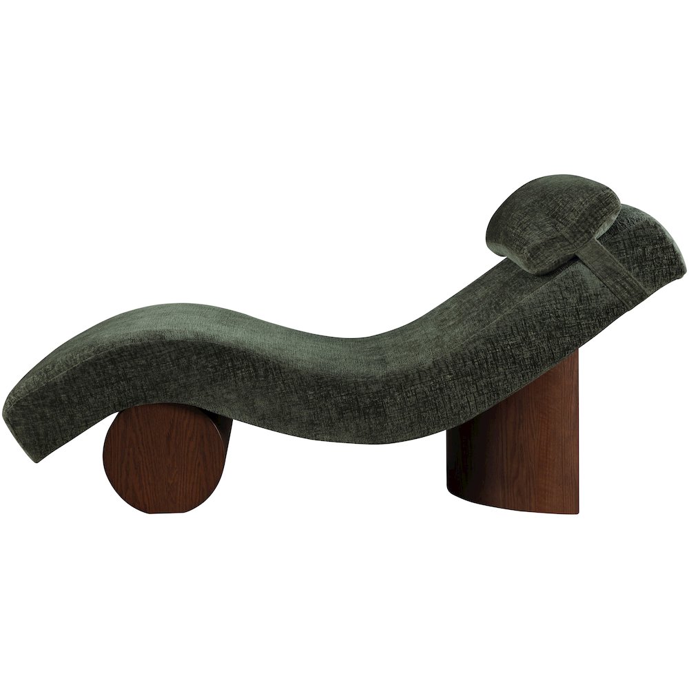 Marcella Green Fabric Upholstered Chaise Lounge. Picture 8