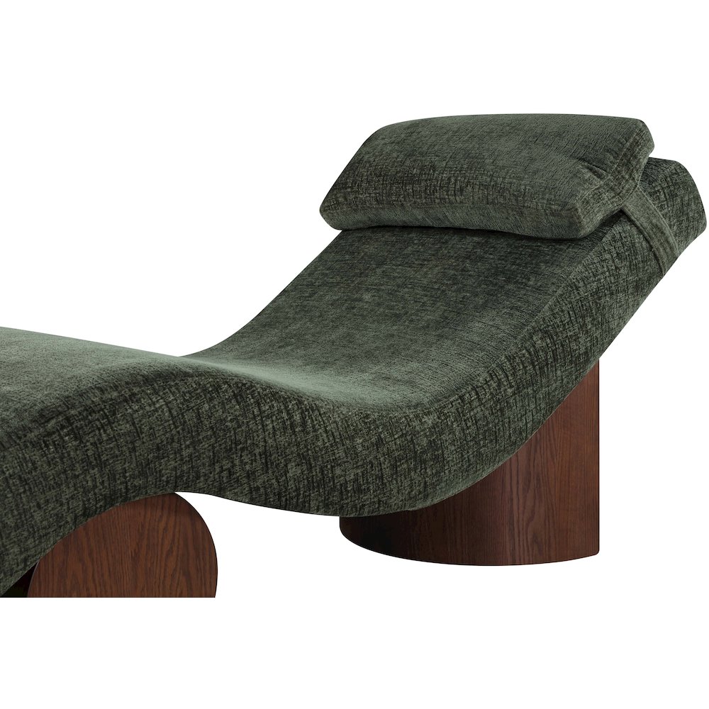 Marcella Green Fabric Upholstered Chaise Lounge. Picture 4