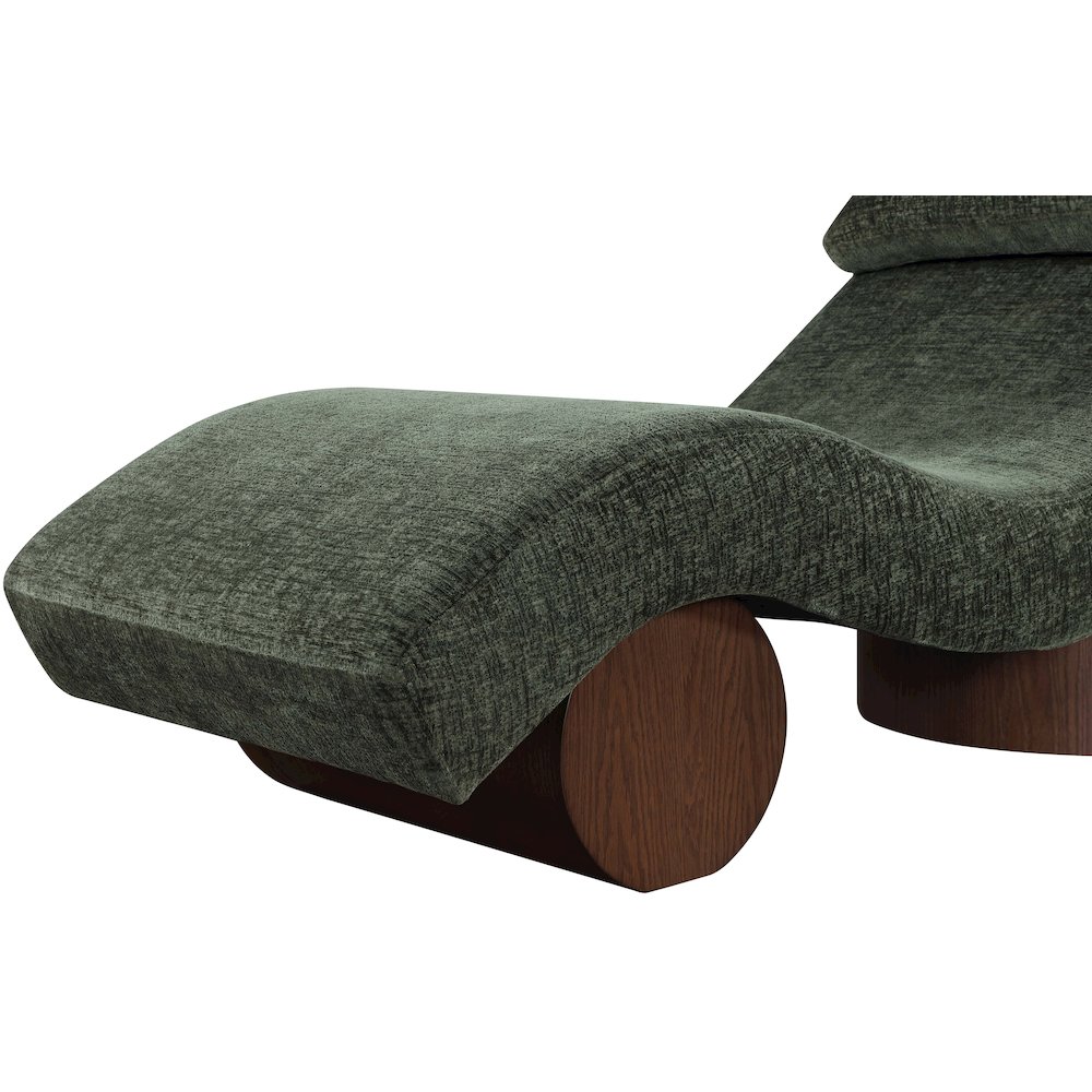 Marcella Green Fabric Upholstered Chaise Lounge. Picture 5