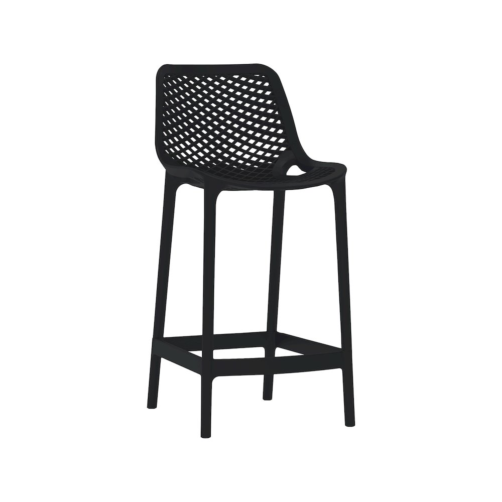 Mykonos Black Outdoor Patio Stool, Set of 4. Picture 6