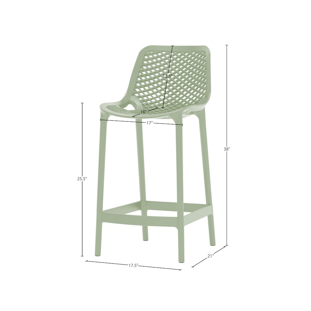 Mykonos Mint Outdoor Patio Stool, Set of 4. Picture 7