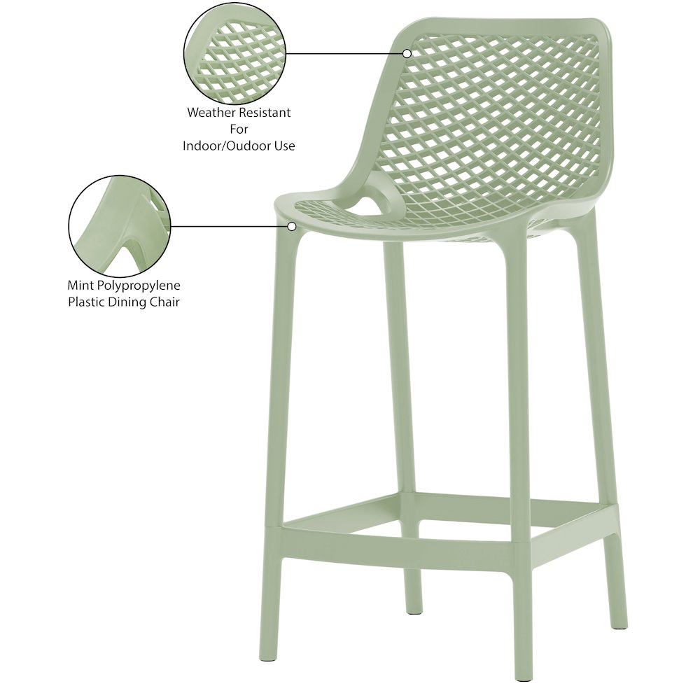 Mykonos Mint Outdoor Patio Stool, Set of 4. Picture 8