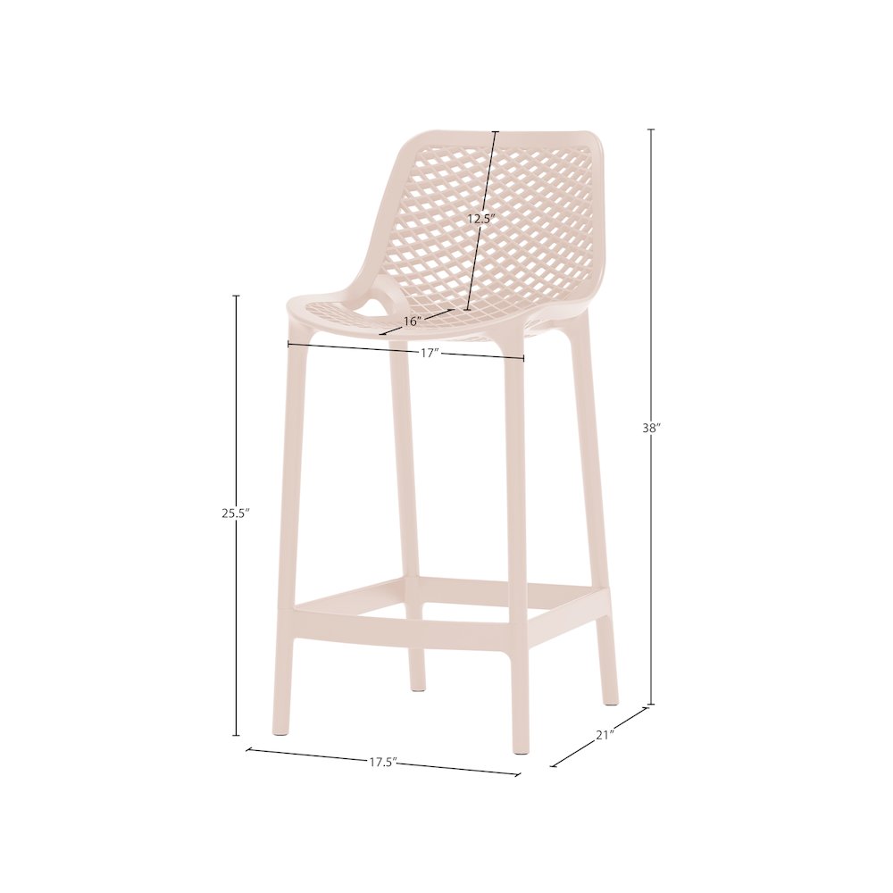 Mykonos Pink Outdoor Patio Stool, Set of 4. Picture 7