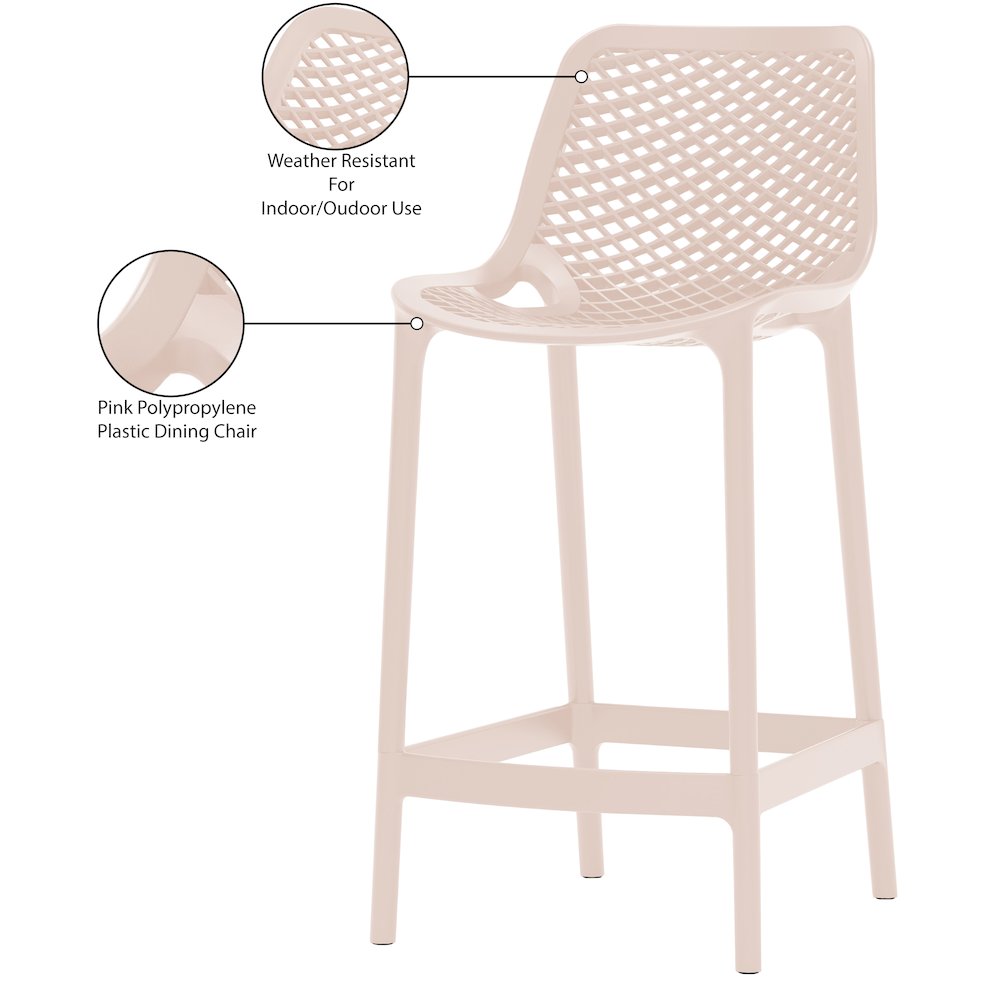 Mykonos Pink Outdoor Patio Stool, Set of 4. Picture 8