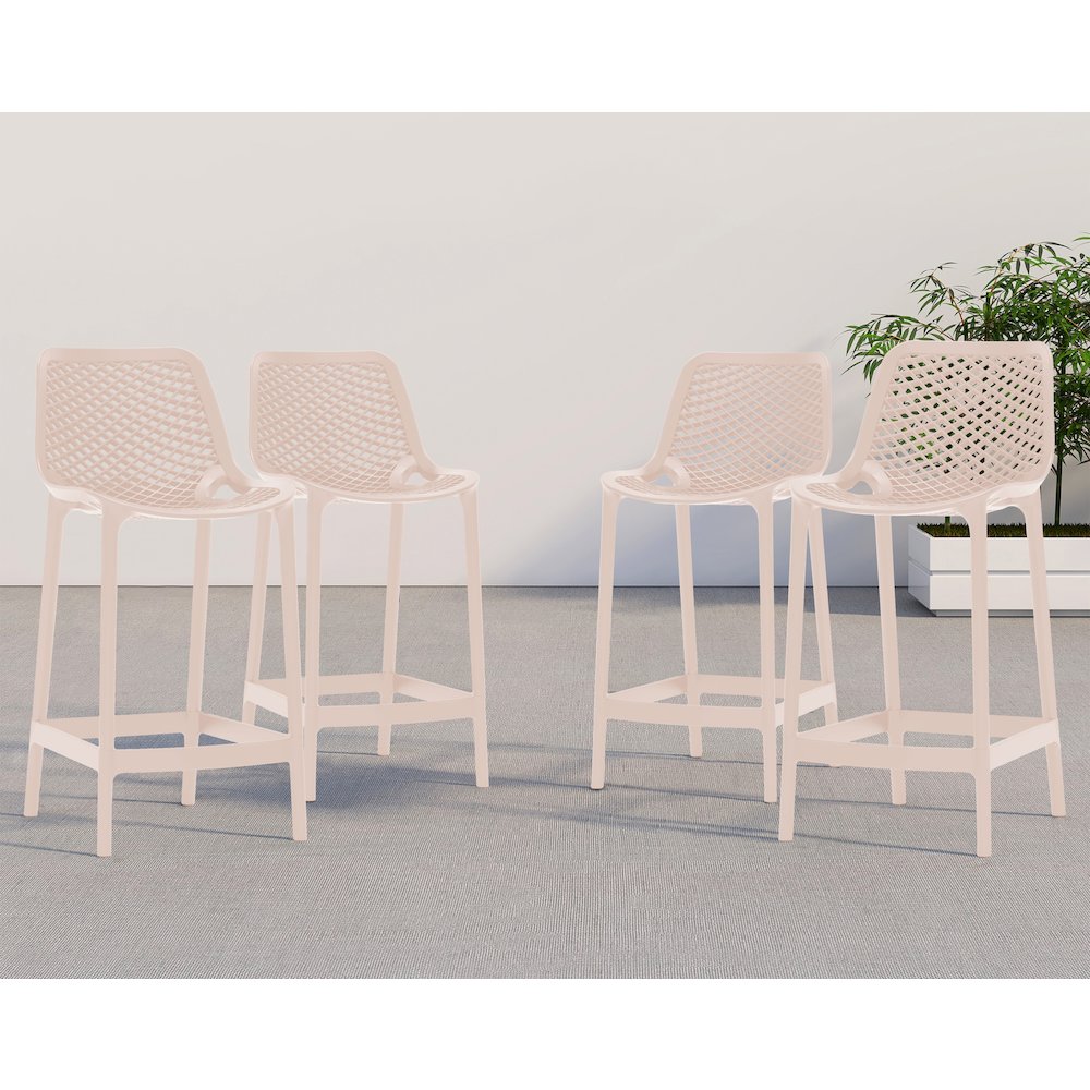 Mykonos Pink Outdoor Patio Stool, Set of 4. Picture 2