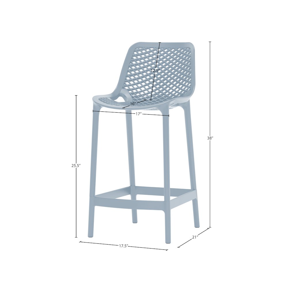 Mykonos Sky Blue Outdoor Patio Stool, Set of 4. Picture 7