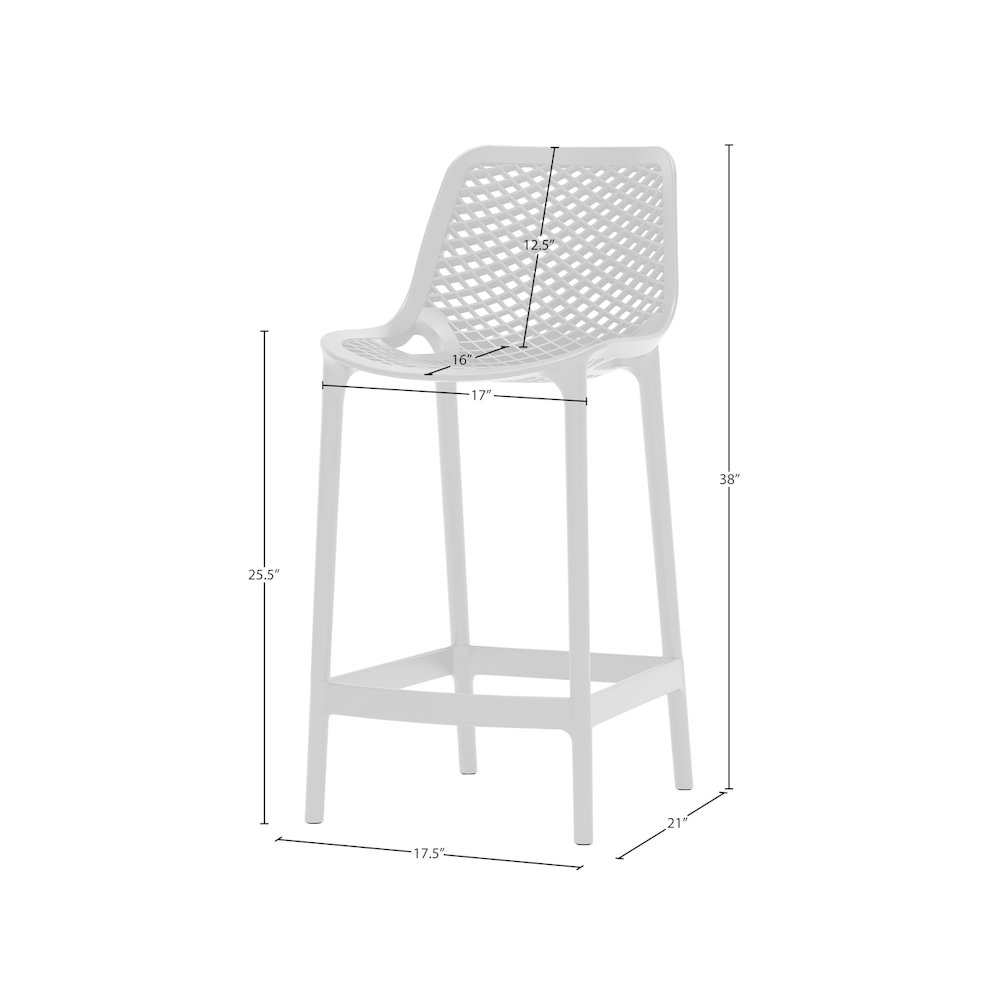 Mykonos White Outdoor Patio Stool, Set of 4. Picture 7