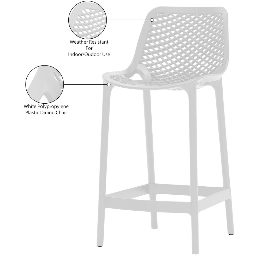 Mykonos White Outdoor Patio Stool, Set of 4. Picture 8