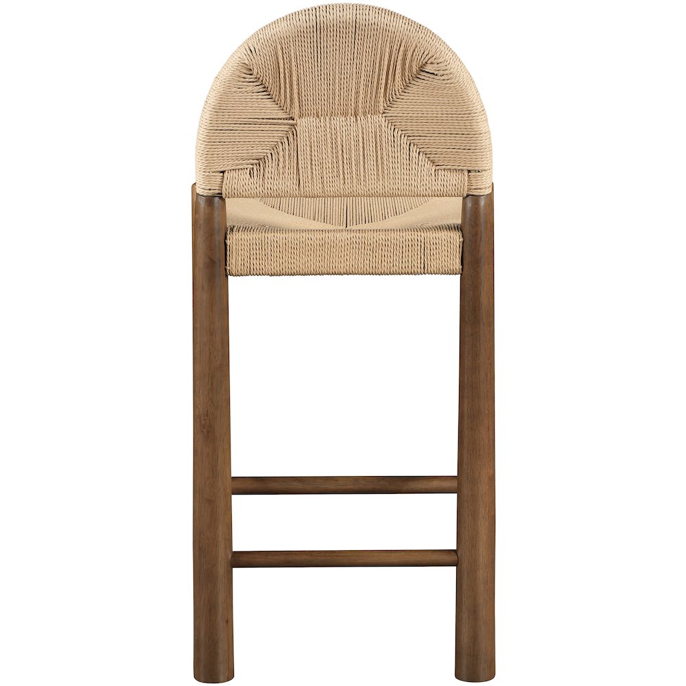 Bohemia Beige Woven Seagrass Cord And Solid Wood Counter Stool. Picture 3