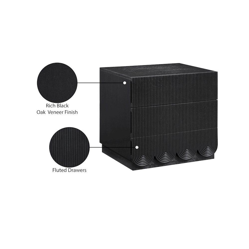 Scallop Black Night Stand. Picture 9