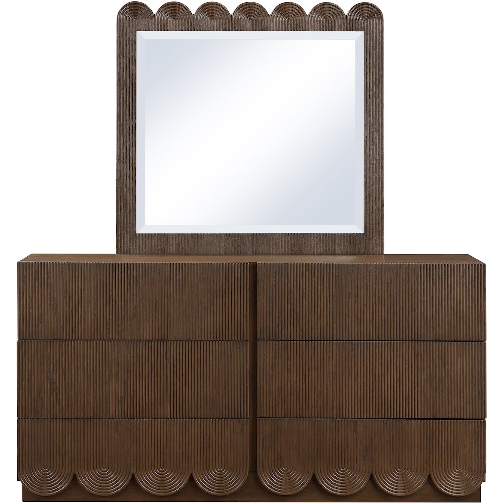 Scallop Brown Mirror. Picture 3