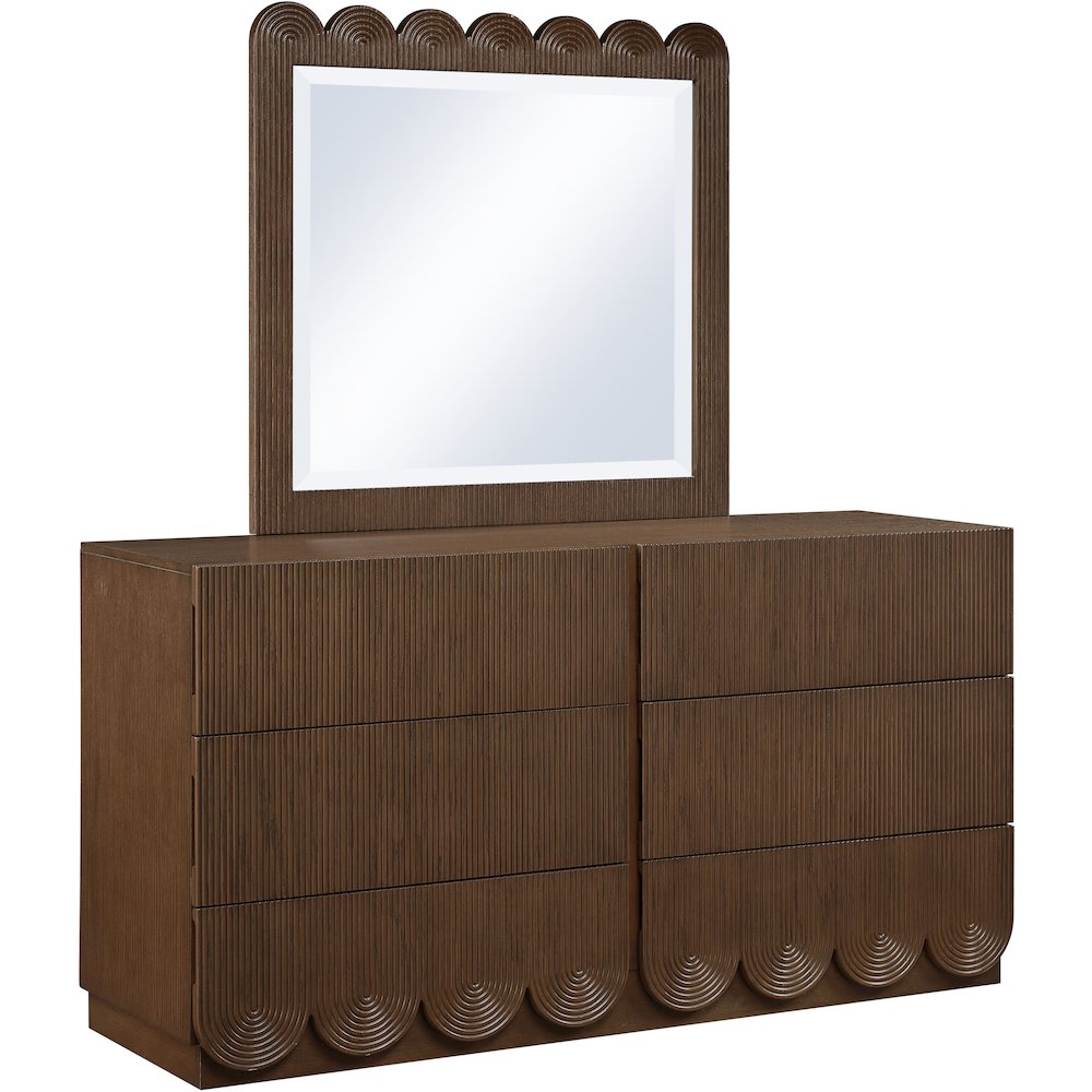 Scallop Brown Mirror. Picture 4