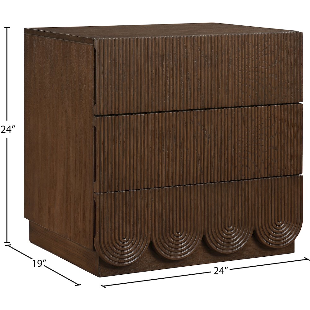 Scallop Brown Night Stand. Picture 8