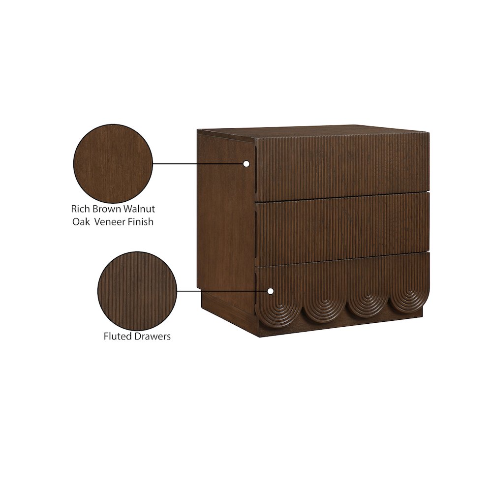 Scallop Brown Night Stand. Picture 9