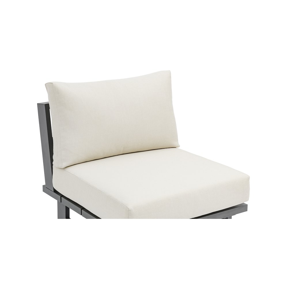 Maldives Cream Water Resistant Fabric Outdoor Patio Armless Chair. Picture 5